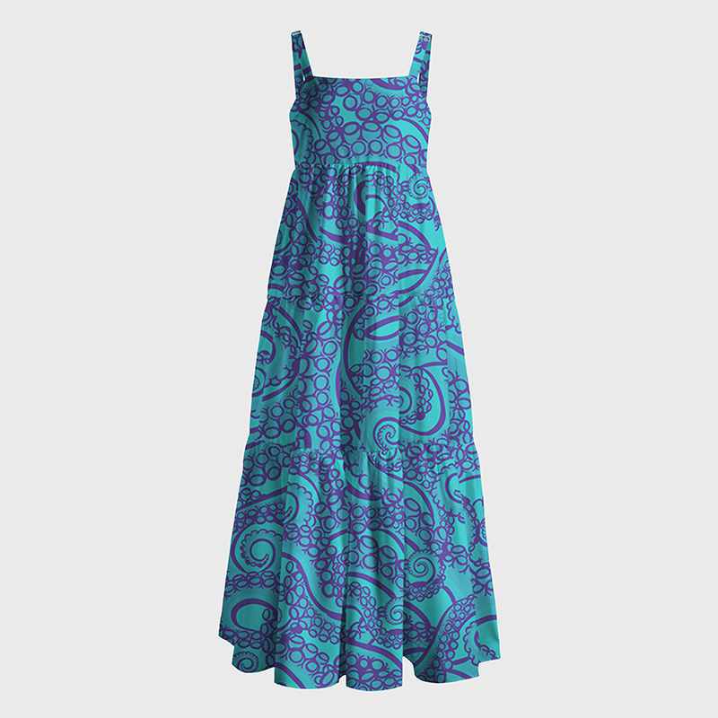 Tokyo-Tiger Octopus Tentacles Maxi Dress