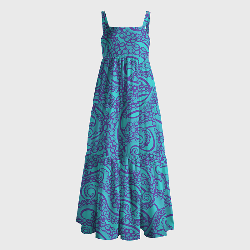Tokyo-Tiger Octopus Tentacles Maxi Dress