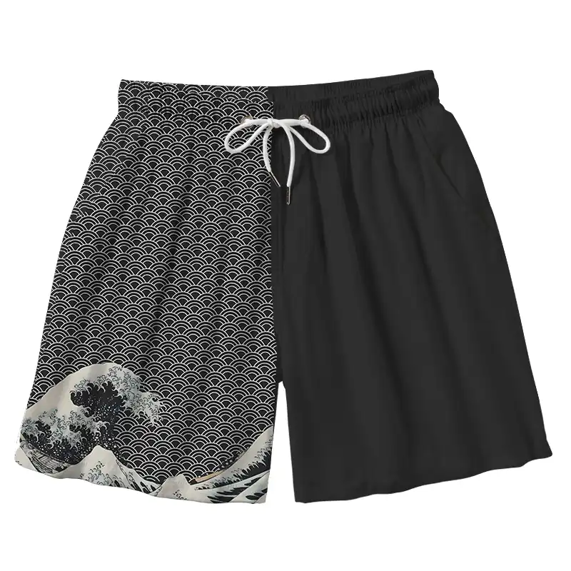 Tokyo-Tiger Half Of The Wave Aloha Mens Swim Trunks