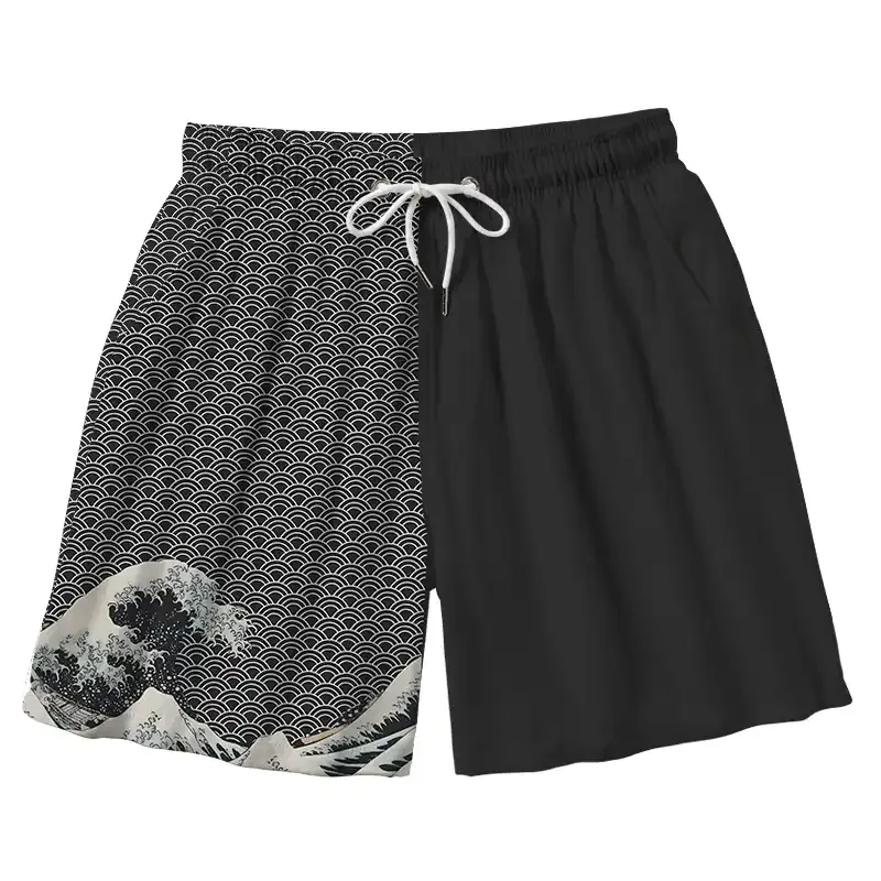 Tokyo-Tiger Half Of The Wave Aloha Mens Swim Trunks