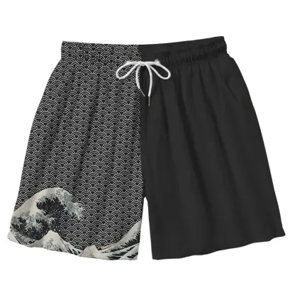 Tokyo-Tiger Half Of The Wave Aloha Mens Swim Trunks