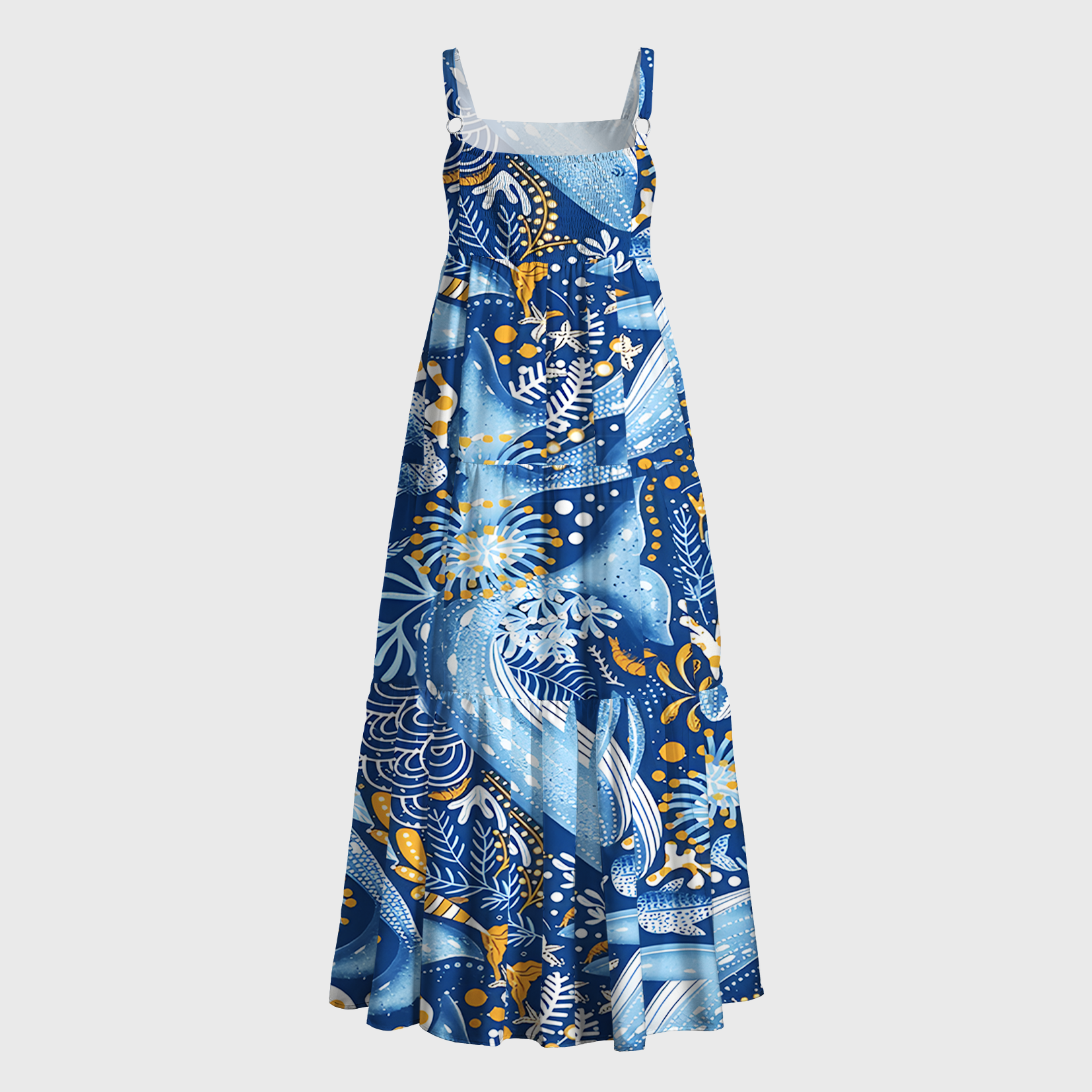 Tokyo-Tiger Whales In The Ocean Maxi Dress