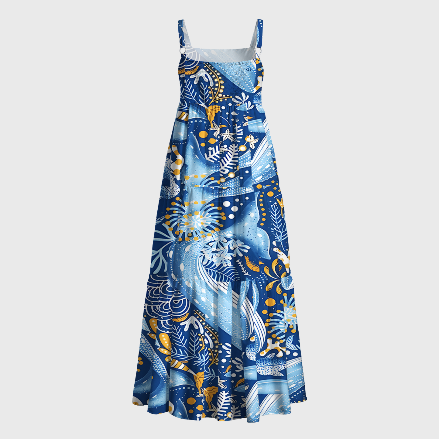 Tokyo-Tiger Whales In The Ocean Maxi Dress
