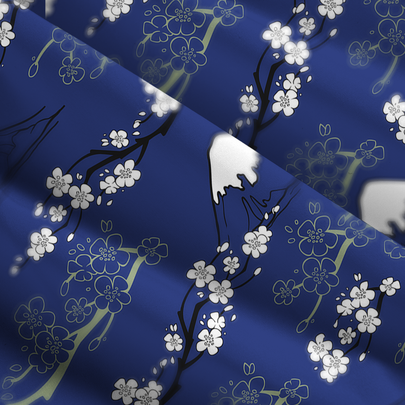 Tokyo-Tiger Mt. Fuji Blossoms Maxi Dress