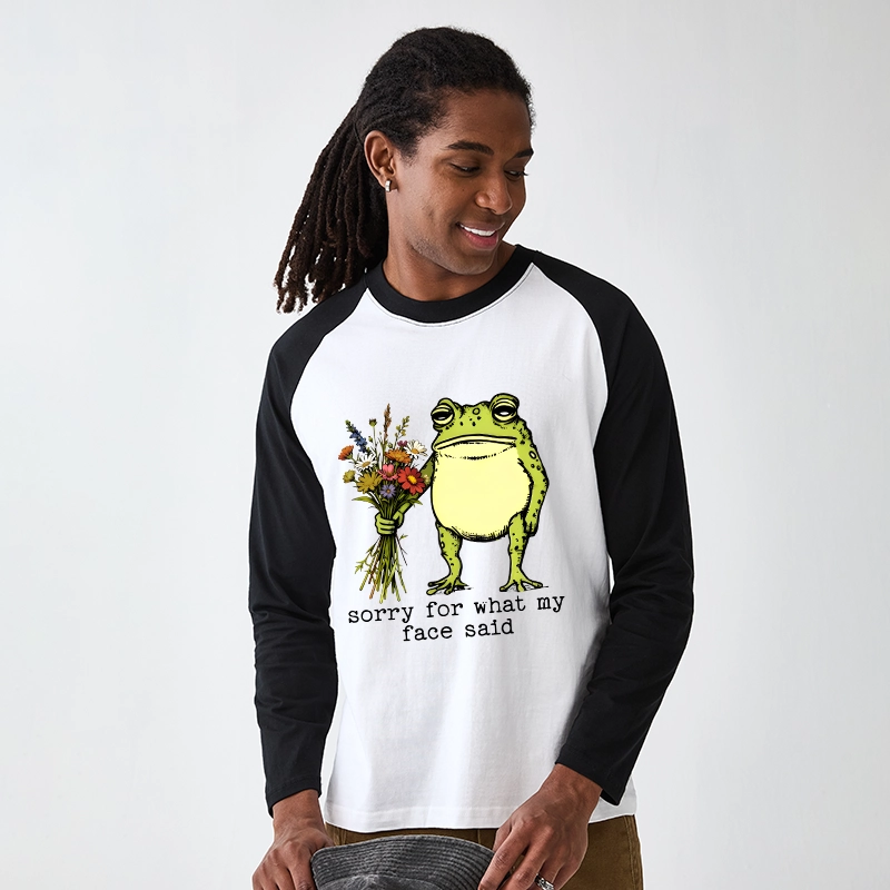 Tokyo-Tiger Frog Sorry Mode Activated Raglan Long Sleeve T-shirt