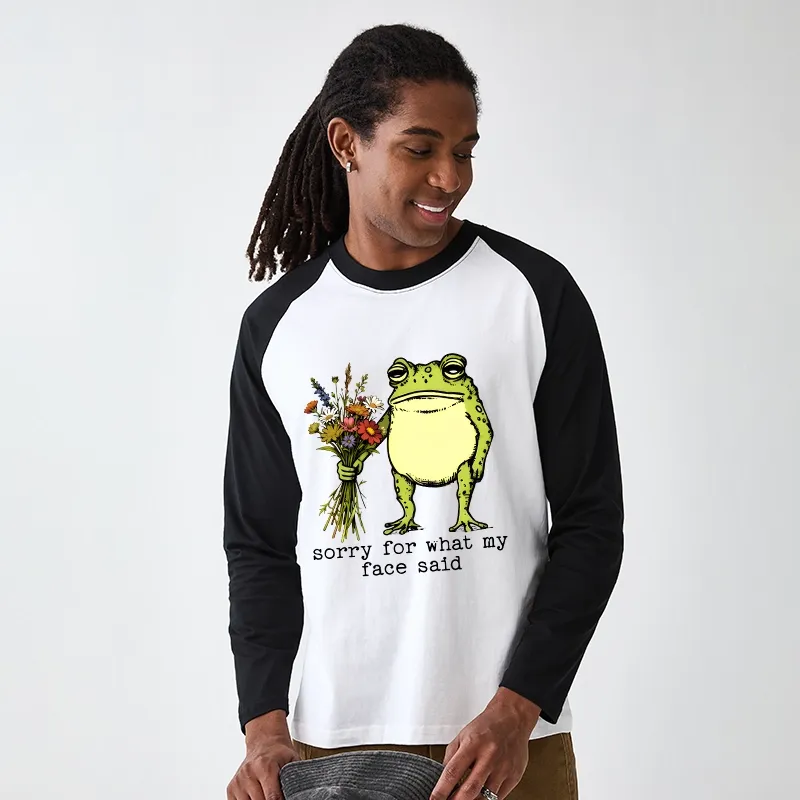 Tokyo-Tiger Frog Sorry Mode Activated Raglan Long Sleeve T-shirt