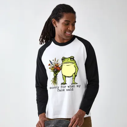 Tokyo-Tiger Frog Sorry Mode Activated Raglan Long Sleeve T-shirt