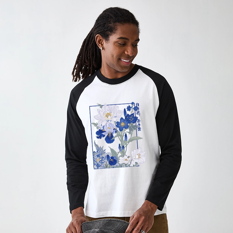 Tokyo-Tiger Blossoms Of The Firmament Raglan Long Sleeve T-shirt