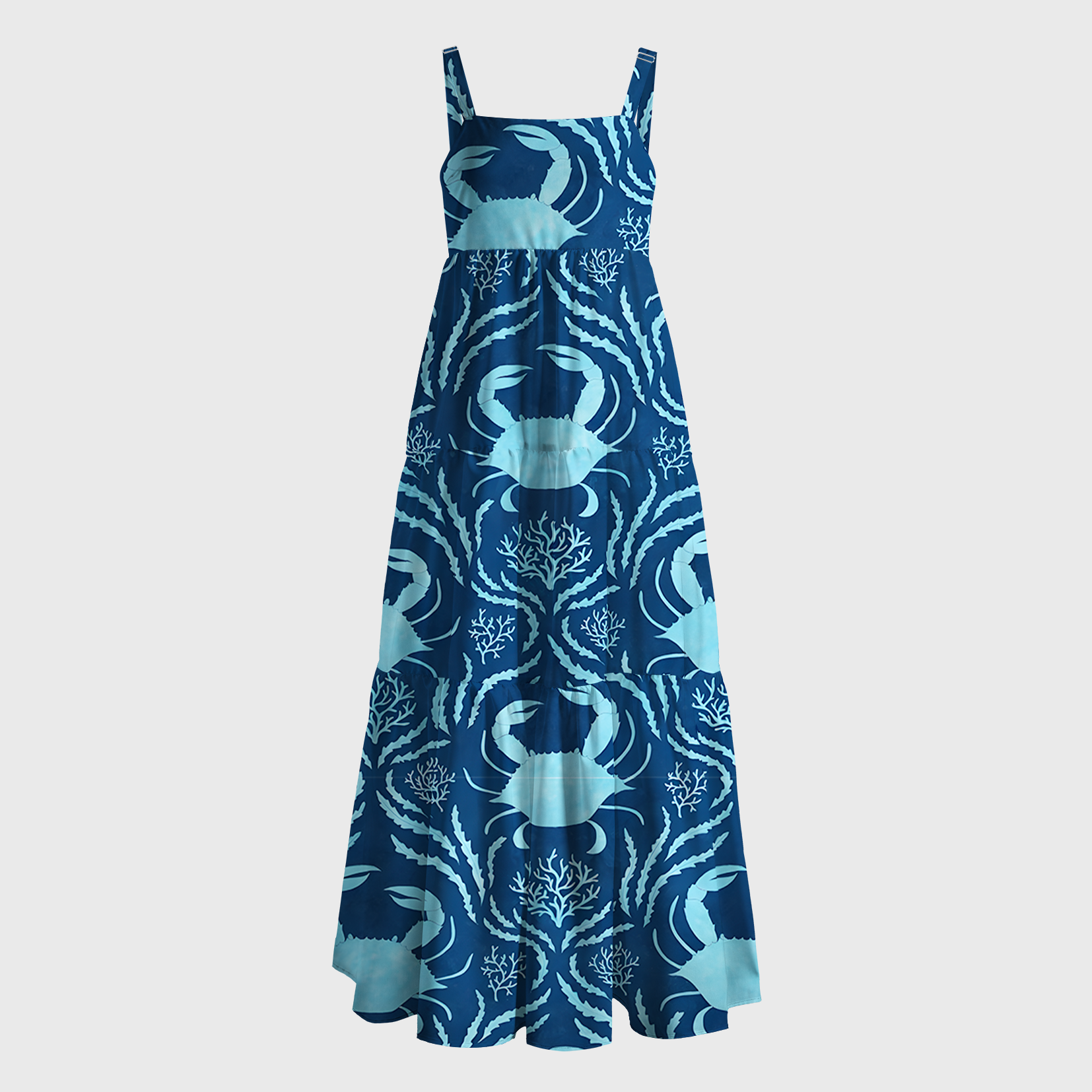 Tokyo-Tiger Crab And Seaweed Maxi Dress