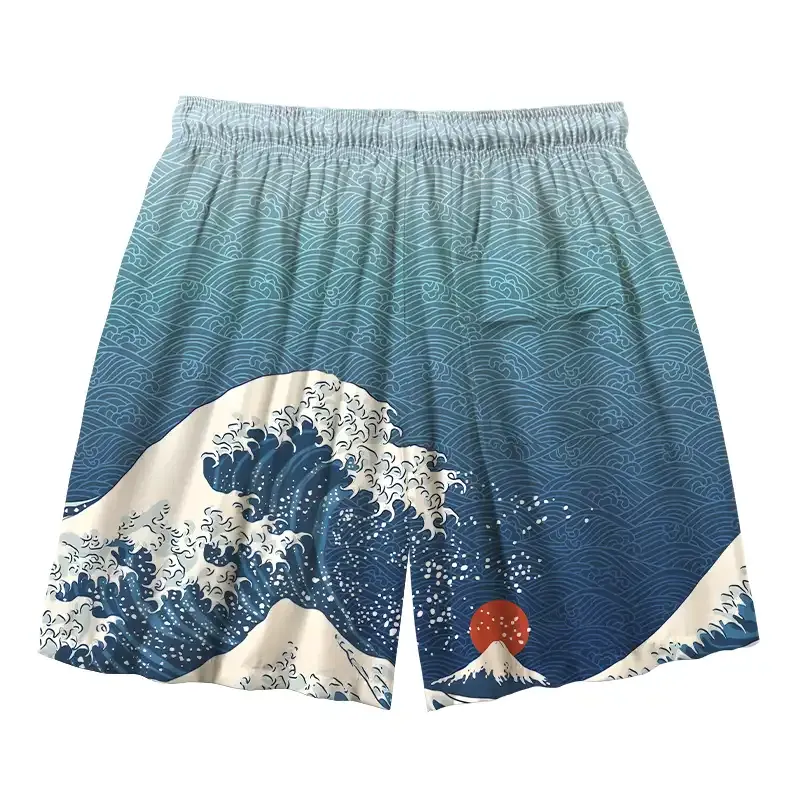 Tokyo-Tiger The Great Wave Off Fuji Aloha Mens Swim Trunks