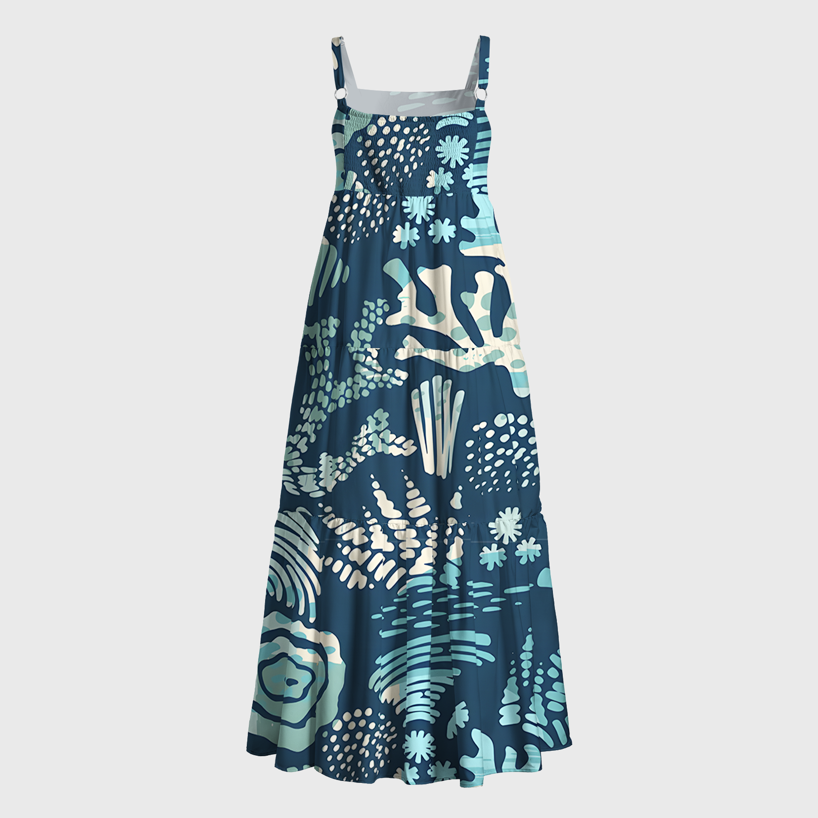 Tokyo-Tiger Ocean Coral Maxi Dress