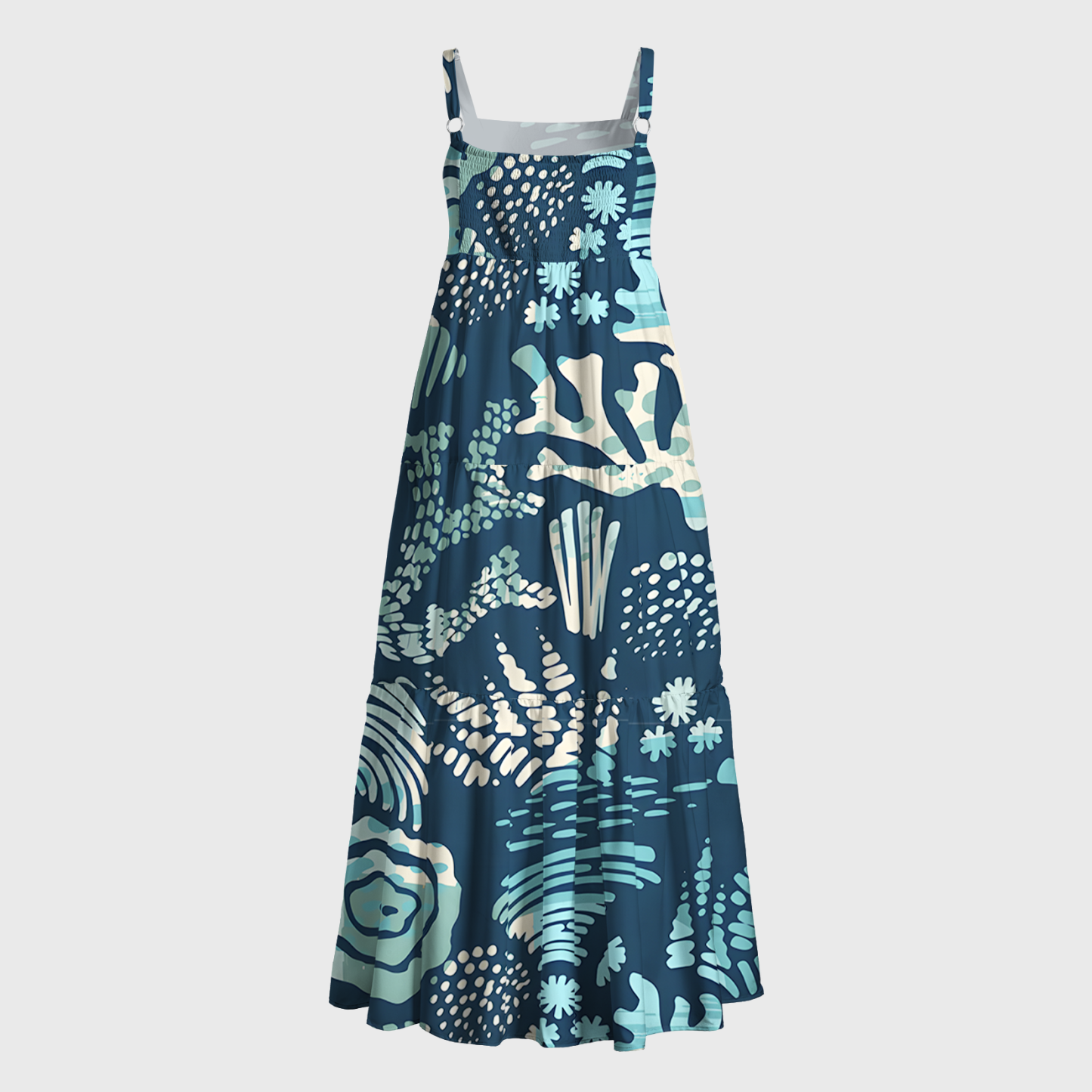 Tokyo-Tiger Ocean Coral Maxi Dress