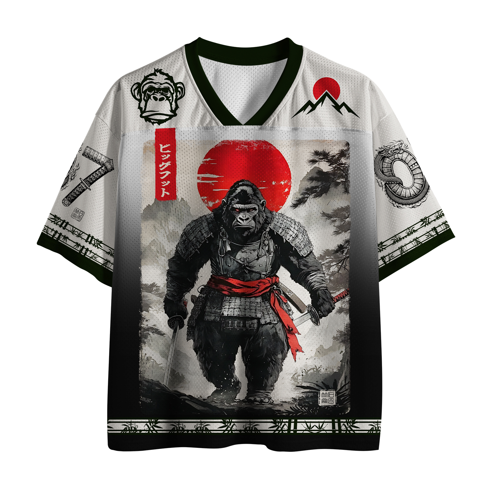 Tokyo-Tiger Ink Style Bigfoot Samurai Mesh Jersey