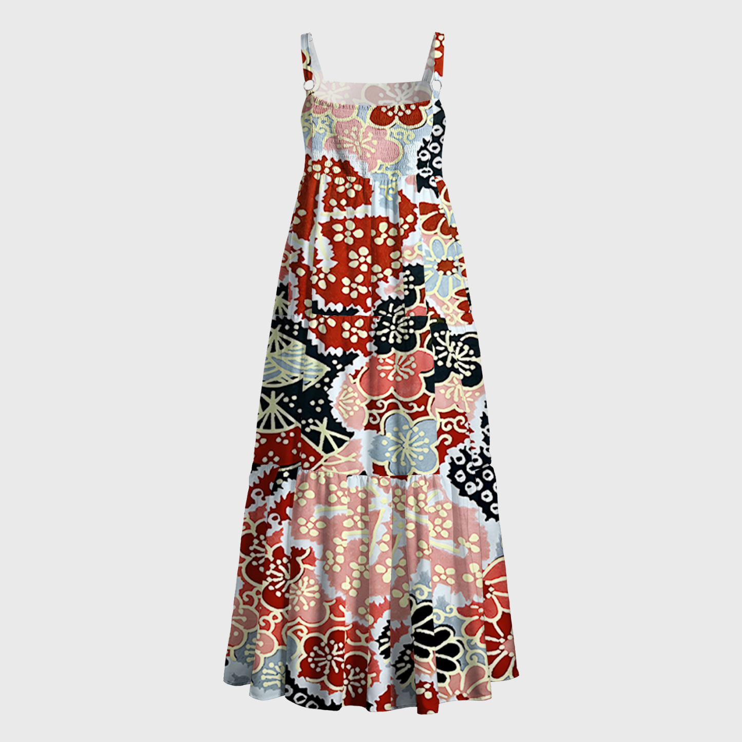 Tokyo-Tiger Floral Symphony Maxi Dress