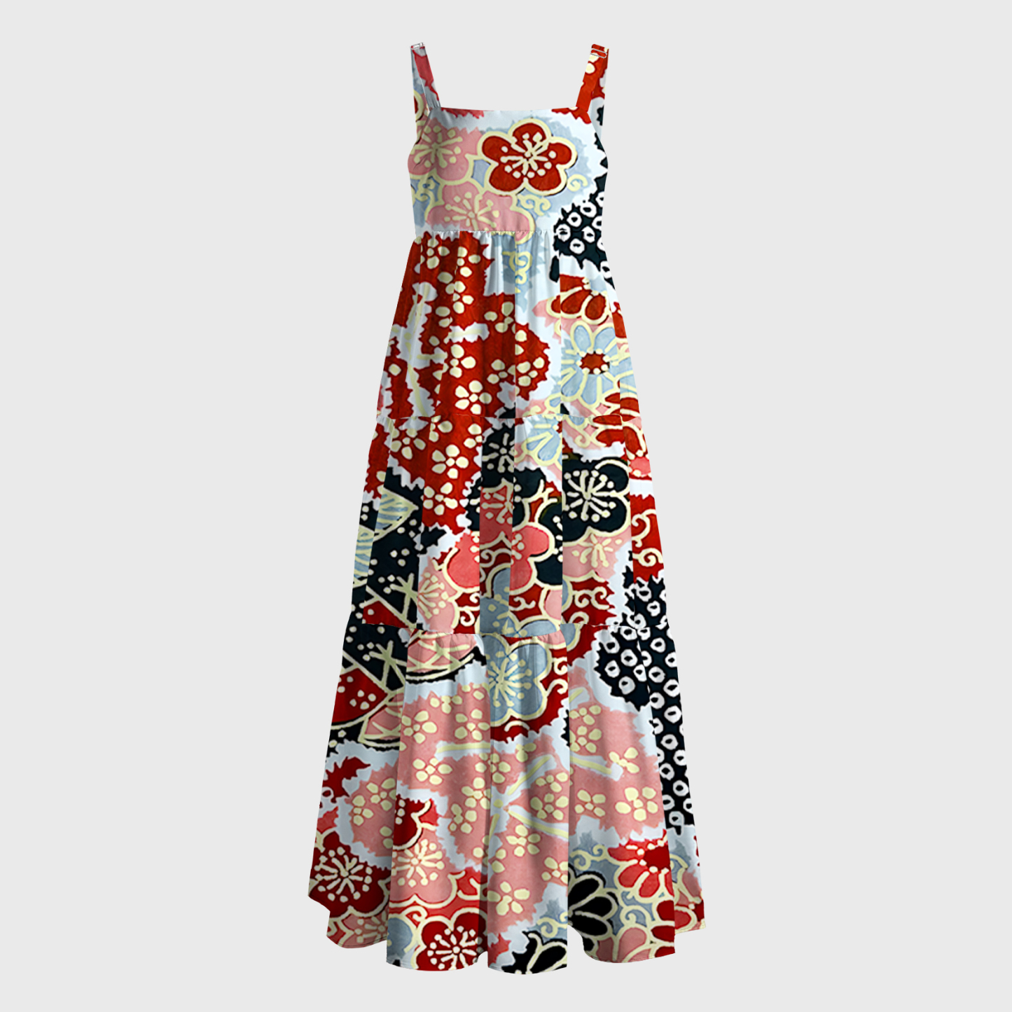 Tokyo-Tiger Floral Symphony Maxi Dress