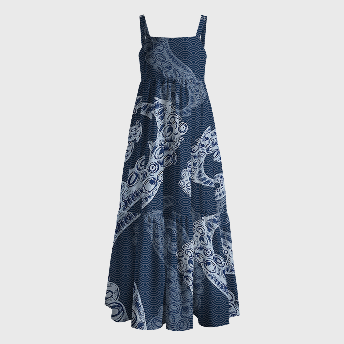 Tokyo-Tiger Octopus Tentacles Japanese Aloha Maxi Dress