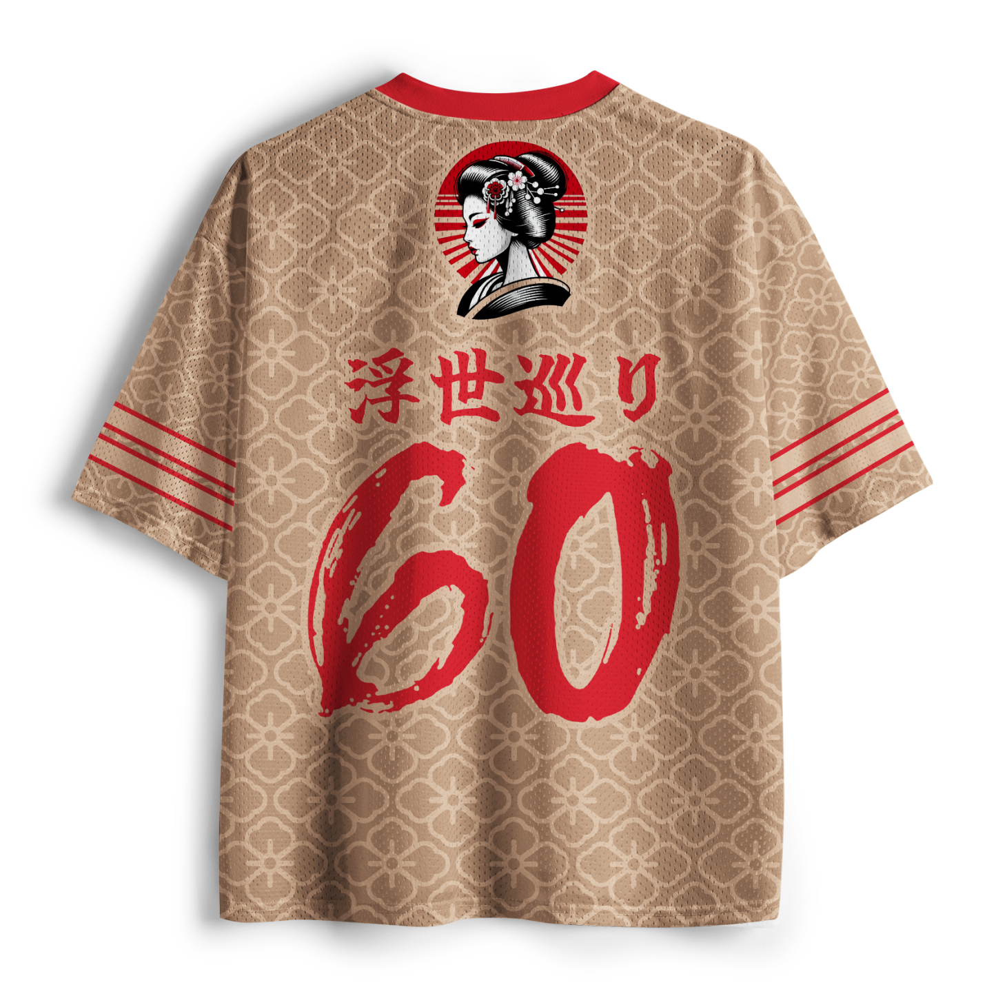 Tokyo-Tiger Edo Muse: Geisha Ukiyoe Mesh Jersey