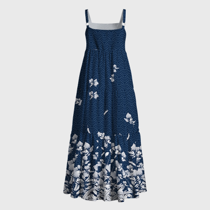 Tokyo-Tiger Falling Petals Maxi Dress