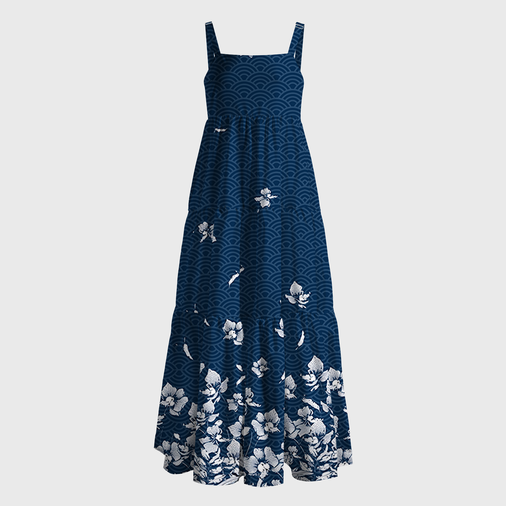 Tokyo-Tiger Falling Petals Maxi Dress