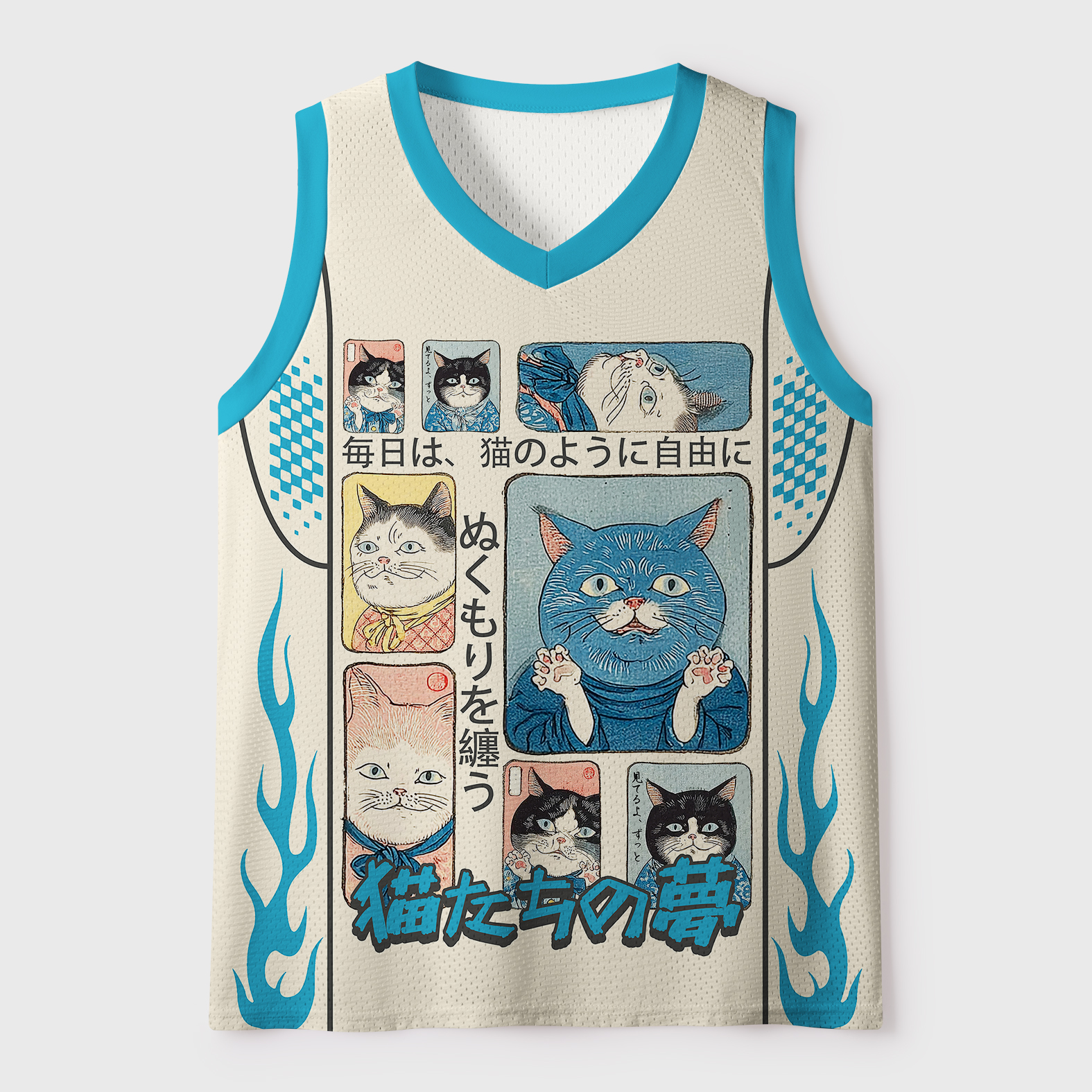 Tokyo-Tiger Many Cats Are Watching You Mesh Tank Top