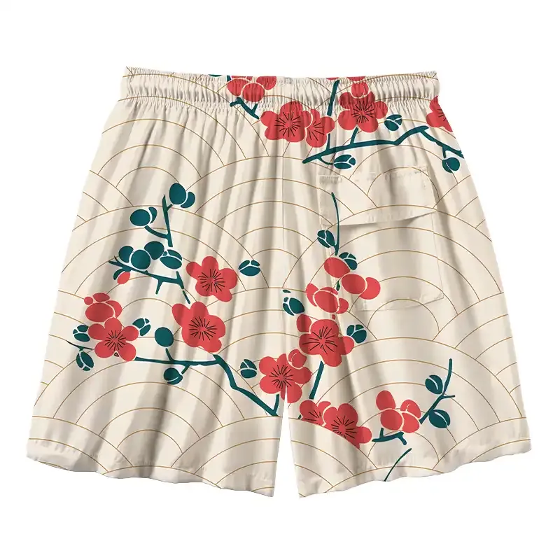 Tokyo-Tiger Blossom Wave Aloha Mens Swim Trunks