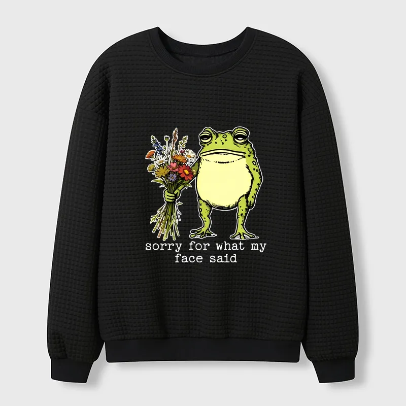 Tokyo-Tiger Frog Sorry Mode Activated Waffle Sweatshirt