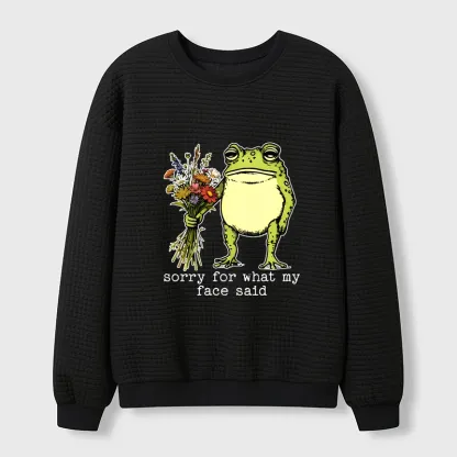 Tokyo-Tiger Frog Sorry Mode Activated Waffle Sweatshirt