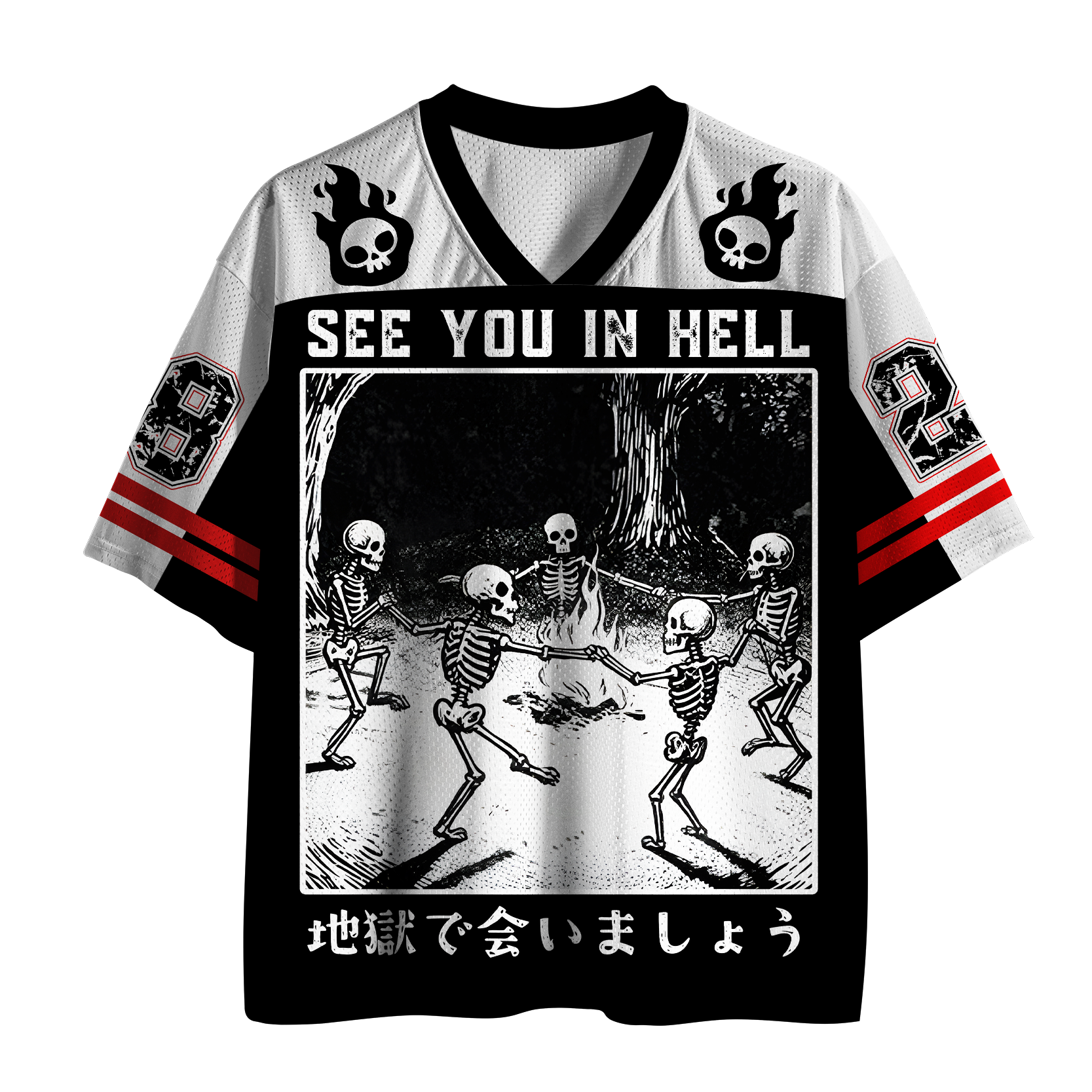 Tokyo-Tiger Sinister Skeletal Ritual Mesh Jersey