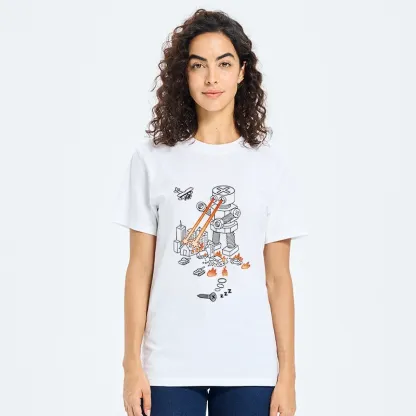 Tokyo-Tiger Funny Screw Robot Destroying City Classic T-Shirt