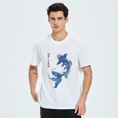 Tokyo-Tiger Lucky Blue Koi Fish Art Classic T-Shirt