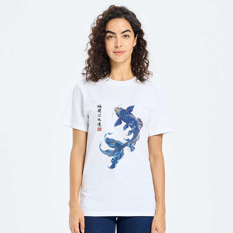 Tokyo-Tiger Lucky Blue Koi Fish Art Classic T-Shirt