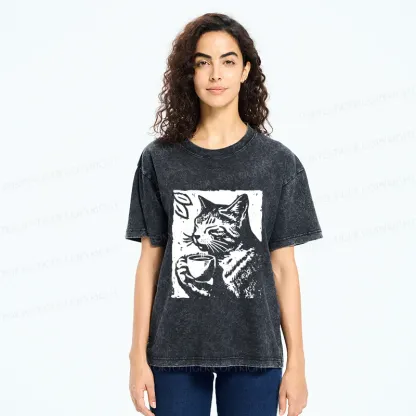 Tokyo-Tiger Comfortable Cat Washed T-Shirt