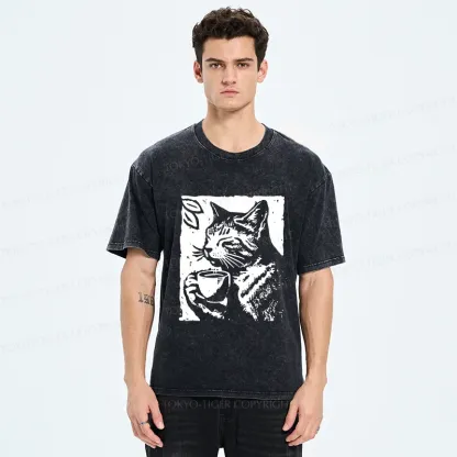 Tokyo-Tiger Comfortable Cat Washed T-Shirt