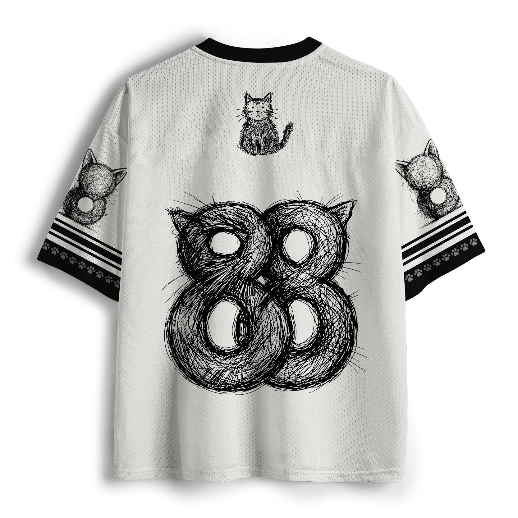 Tokyo-Tiger Two Line Cats Are Watching You Mesh Jersey