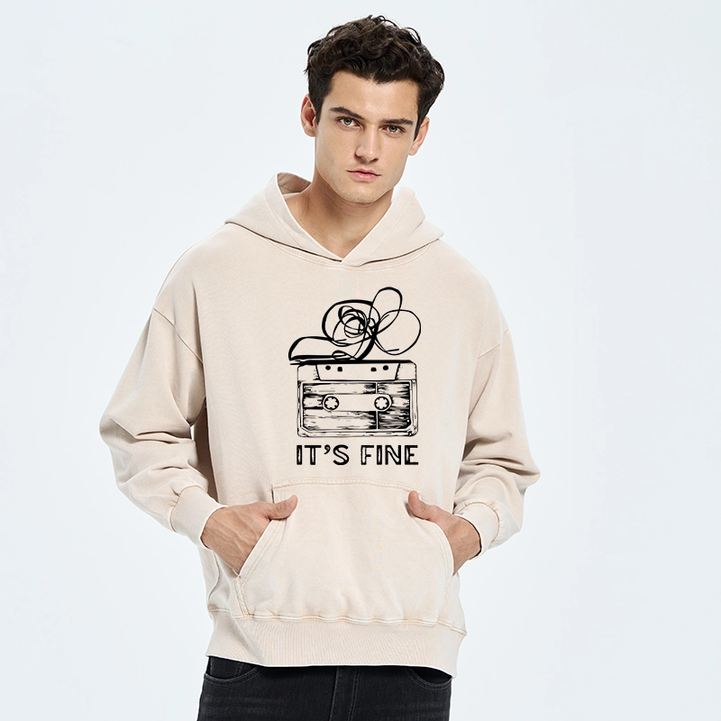 Tokyo-Tiger Cassette Fine Meme Washed Hoodie