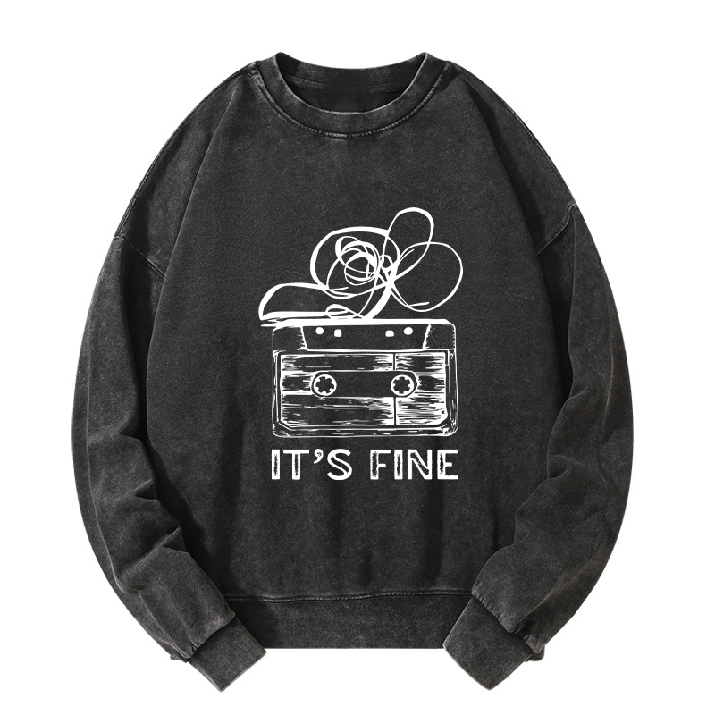 Tokyo-Tiger Cassette Fine Meme Washed Sweatshirt