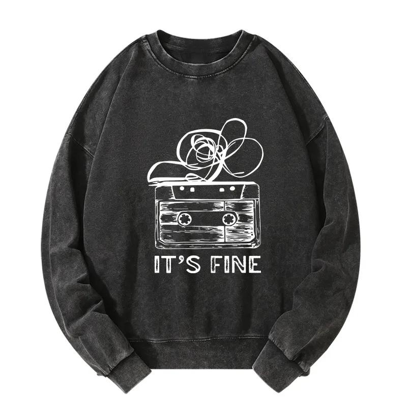 Tokyo-Tiger Cassette Fine Meme Washed Sweatshirt
