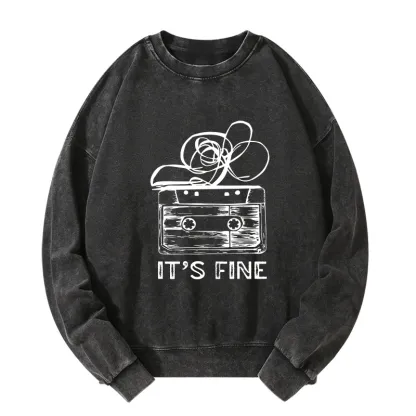 Tokyo-Tiger Cassette Fine Meme Washed Sweatshirt