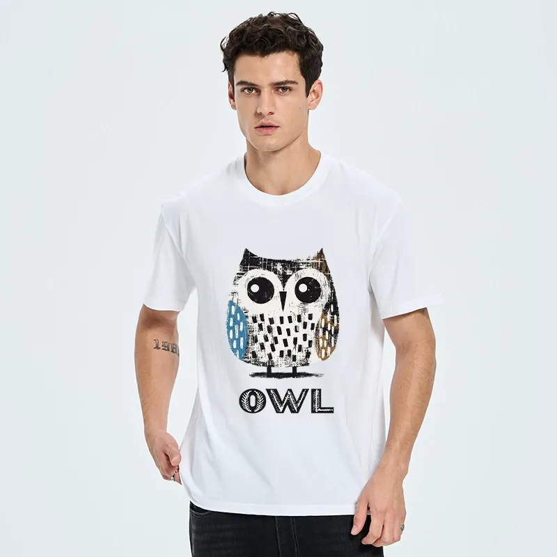 Tokyo-Tiger Minimalist Owl Illustration Print Classic T-Shirt