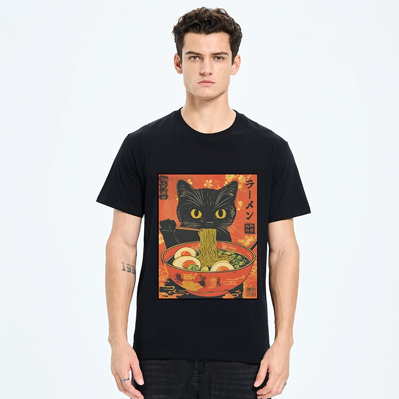 Tokyo-Tiger Hungry Black Cat Loves Ramen Classic T-Shirt
