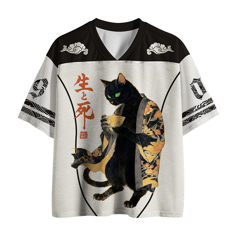 Tokyo-Tiger Tea Samurai Cat Mesh Jersey