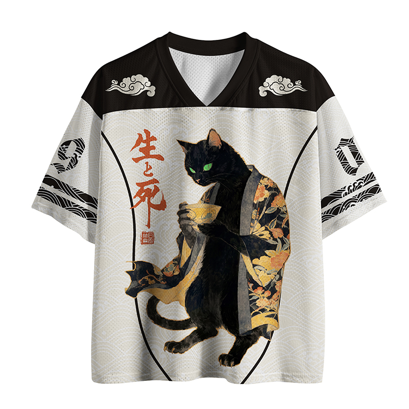 Tokyo-Tiger Tea Samurai Cat Mesh Jersey