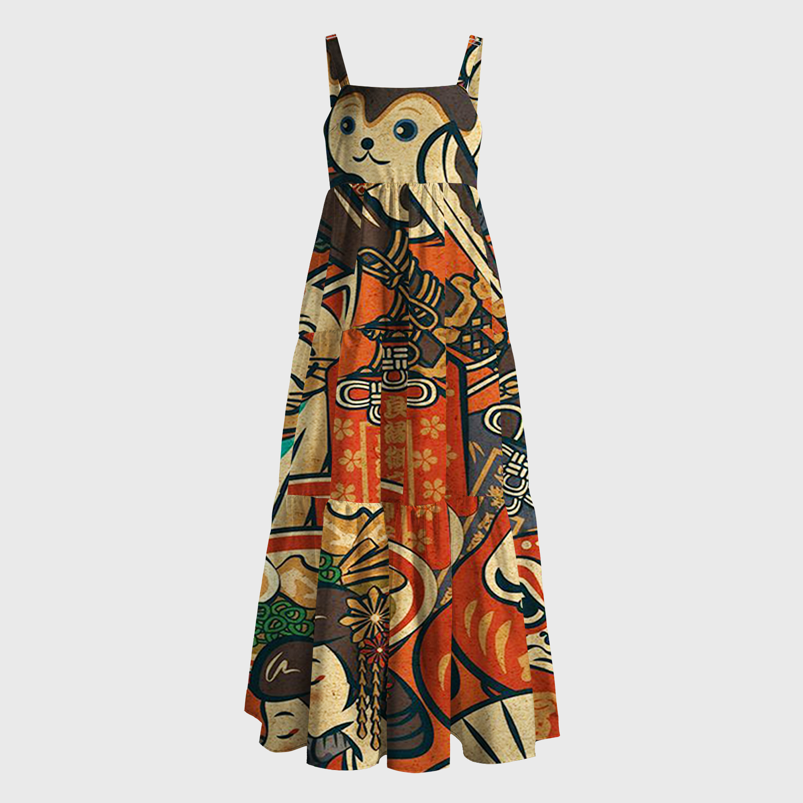 Tokyo-Tiger Japanese Traditional Elements Maxi Dress