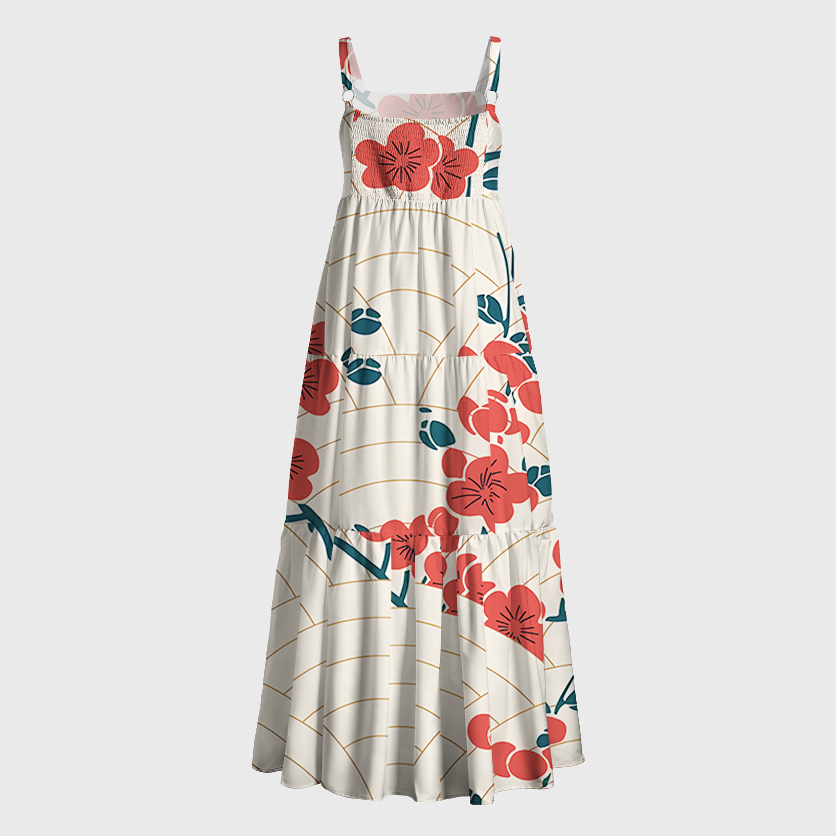 Tokyo-Tiger Blossom Wave Maxi Dress