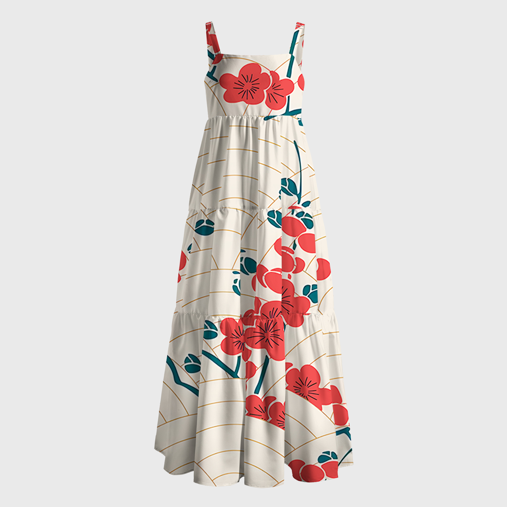 Tokyo-Tiger Blossom Wave Maxi Dress