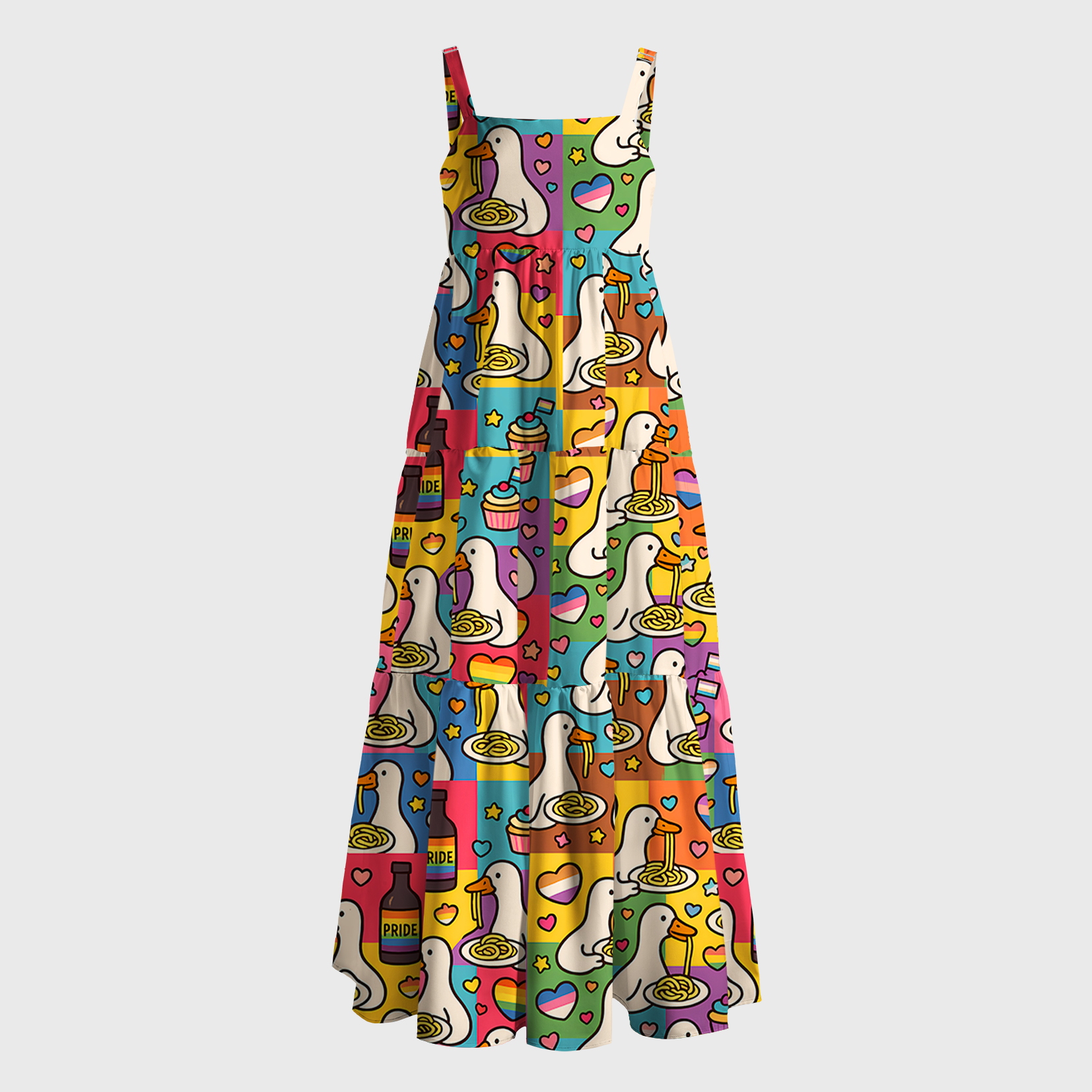 Tokyo-Tiger More Spaghetti Less Upsetti Proud Goose Maxi Dress