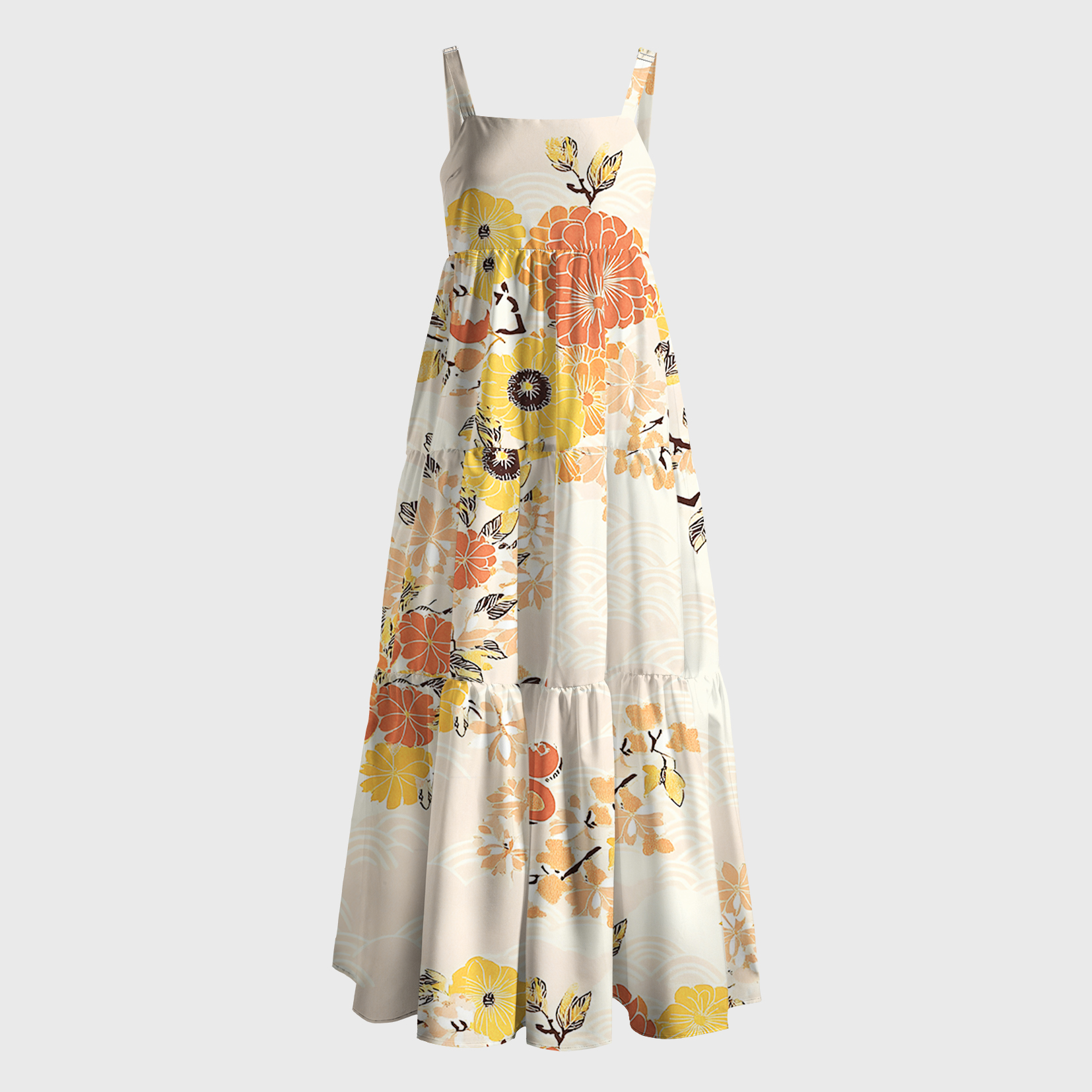 Tokyo-Tiger Fruitful Flower Maxi Dress