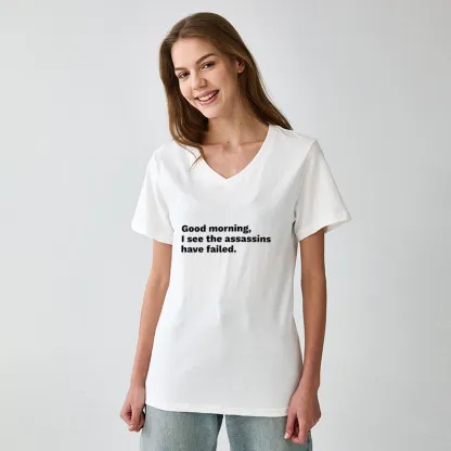 Tokyo-Tiger Assassins Failed Morning Quote Art V-Neck Classic T-Shirt