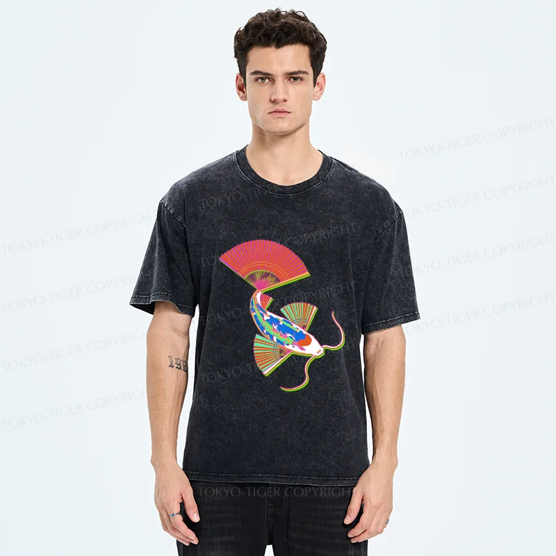 Tokyo-Tiger Japanese Traditional Fish Washed T-Shirt