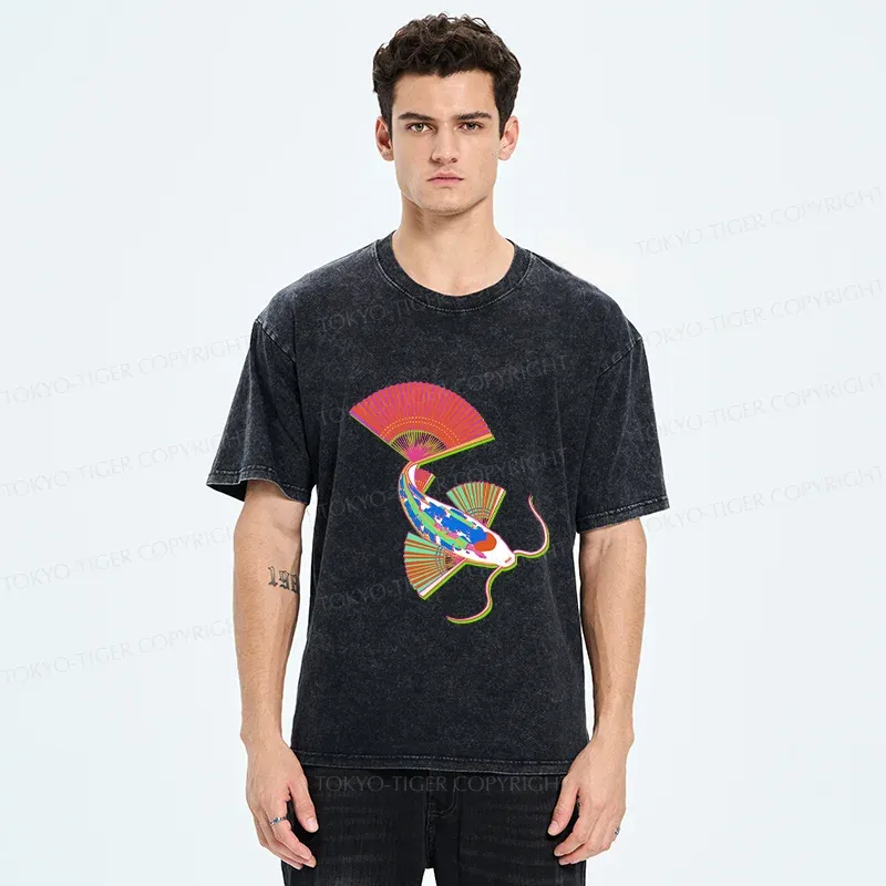 Tokyo-Tiger Japanese Traditional Fish Washed T-Shirt